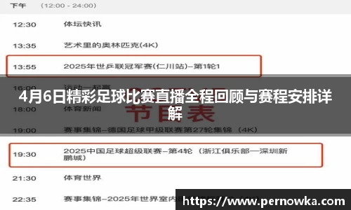 4月6日精彩足球比赛直播全程回顾与赛程安排详解